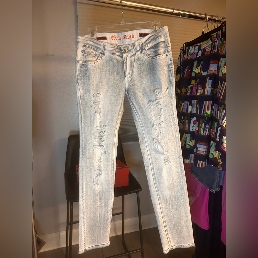 TRUE ROCK Blue Skinny Distressed Jeans